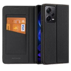 slomart dux ducis skin x2 etui za xiaomi redmi note 12 pro+ flip cover denarnica stojalo black