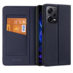 slomart dux ducis skin x2 etui za xiaomi redmi note 12 pro+ flip cover denarnica stojalo blue