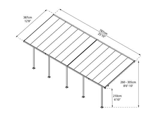 Palram POVEZOVALNI SET - EZ Link KIT, siva/transparent, za NADSTREŠEK ZA TERASO SIERRA