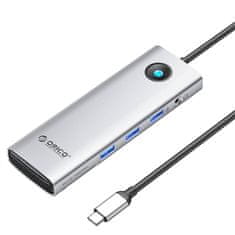 Orico Priključna postaja 10v1 usb-c, hdmi, 3xusb, sd/tf, audio (srebrna)