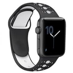 BStrap Silicone Sport pašček za Apple Watch 38/40/41mm, Black White