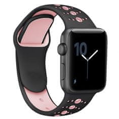 BStrap Silicone Sport pašček za Apple Watch 38/40/41mm, Black Pink