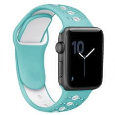 BStrap Silicone Sport pašček za Apple Watch 38/40/41mm, Teal White