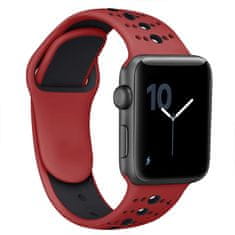 BStrap Silicone Sport pašček za Apple Watch 42/44/45mm, Red Black