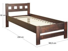 nabbi Lesena enojna postelja z letvijo Vulcano WB-90 90x200 cm - oreh