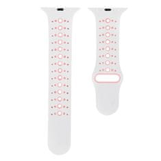 BStrap Silicone Sport pašček za Apple Watch 42/44/45mm, White Pink