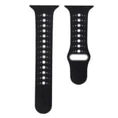 BStrap Silicone Sport pašček za Apple Watch 42/44/45mm, Black Gray