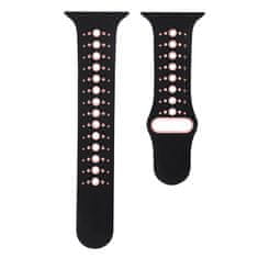 BStrap Silicone Sport pašček za Apple Watch 38/40/41mm, Black Pink