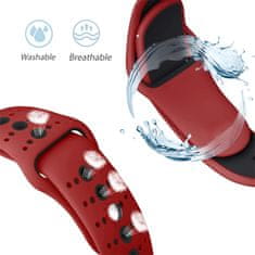 BStrap Silicone Sport pašček za Apple Watch 42/44/45mm, Red Black