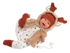 Llorens 74018 NEW BORN - realistična lutka dojenčka z zvoki in mehkim tekstilnim telesom - 42 cm