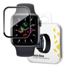 MG Watch Glass Hybrid zaščitno steklo za Apple Watch 4/5/6/SE 44mm, črna