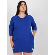 RELEVANCE Ženska 3/4 rokav mini plus size obleka JOELLEN kobalt barve RV-SK-6847.59P_399037 Univerzalni