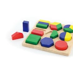 Viga Toys Lesena sestavljanka Geometrijske figure 18 kosov Montessori