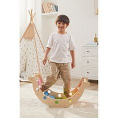 Viga Toys VIGA Leseni most Rocker 2v1 Montessori Rainbow Swing