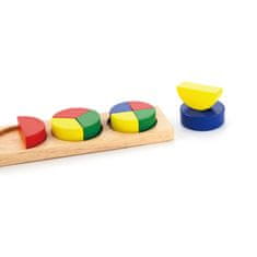 Viga Toys Lesena sestavljanka Matematične delitve 11 kosov Montessori