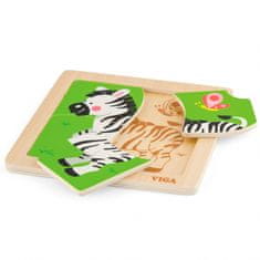 Viga Toys VIGA Priročna lesena sestavljanka Zebra