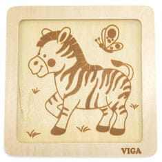 Viga Toys VIGA Priročna lesena sestavljanka Zebra