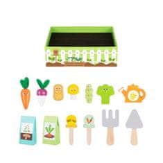 Tooky Toy Leseni vrtni set Montessori za vrtnarjenje z zelenjavo