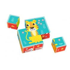 Tooky Toy Montessori sestavljanke Kocke Kocke Sestavljanke Živali + vzorci