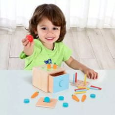 Tooky Toy Lesena kocka Izobraževalni predal Box Montessori Sorter Učenje barv 4v1