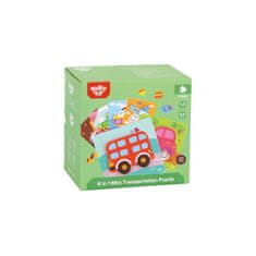 Tooky Toy TOOKY TOY Lesene Montessori sestavljanke Set 33 El. + 6 plošč