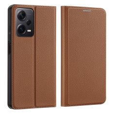 slomart dux ducis skin x2 ohišje za xiaomi redmi note 12 flip cover denarnica stojalo brown