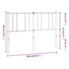 Vidaxl Kovinsko vzglavje belo 160 cm