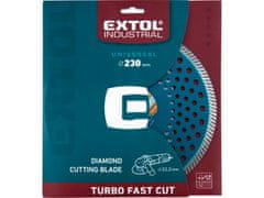 Extol Industrial Diamantna rezalna plošča, Turbo Fast Cut, suho in mokro rezanje, O 230x22,2x2,8mm
