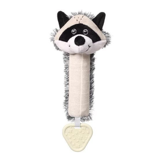 BabyOno Piskačasta igrača z grizalom Raccoon Rocky 25x11 cm