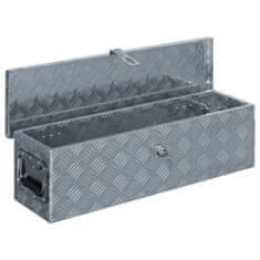 Vidaxl Skrinja iz aluminija 80,5x22x22 cm srebrne barve