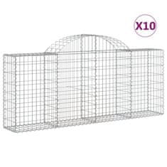 Vidaxl Obokane gabion košare 10 kosov 200x30x80/100 cm cinkano železo