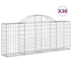 Vidaxl Obokane gabion košare 30 kosov 200x30x80/100 cm cinkano železo