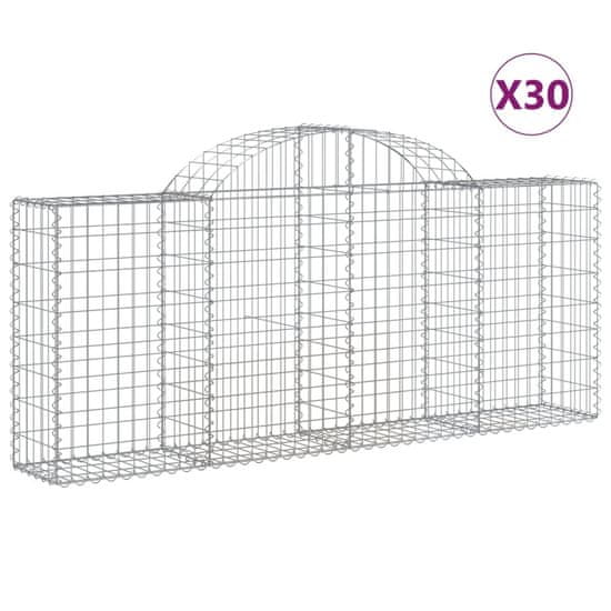 Vidaxl Obokane gabion košare 30 kosov 200x30x80/100 cm cinkano železo