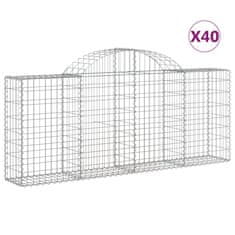 Vidaxl Obokane gabion košare 40 kosov 200x30x80/100 cm cinkano železo