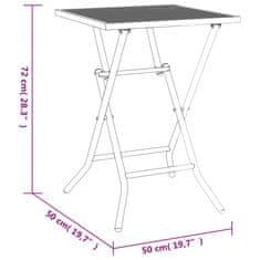 Vidaxl Zložljiva vrtna miza antracit 50x50x72 cm jeklena mreža