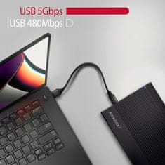 AXAGON EE35-GTR, USB-C 5Gb/s - SATA 6G 3,5" RIBBED škatla, črna