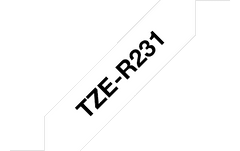 TZE-R231, črno na belem, širina 12 mm