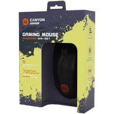 Canyon Gaming žična miška SHADDER GM-321, optična, RGB, do 7200 DPI, 6tl. programabilna, črna