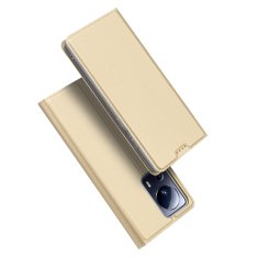 slomart dux ducis skin pro case for xiaomi 13 lite flip cover card wallet stand gold