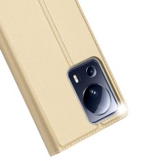 slomart dux ducis skin pro case for xiaomi 13 lite flip cover card wallet stand gold