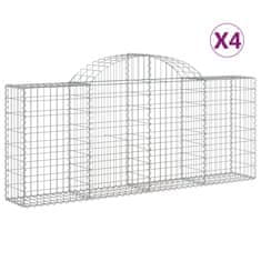 Vidaxl Obokane gabion košare 4 kosi 200x30x80/100 cm pocinkano železo