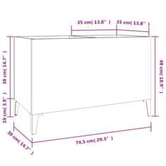 Vidaxl Omarica za gramofonske plošče betonsko siva 74,5x38x48 cm les