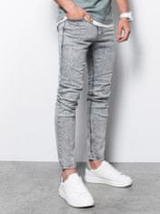 OMBRE Moške kavbojke Skinny Fit Thinrin siva XL