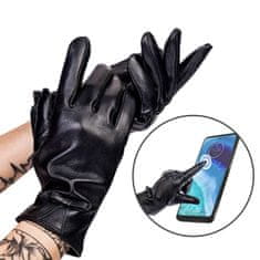 Rovicky Izolirane ženske rokavice iz naravnega usnja s pentljo XL