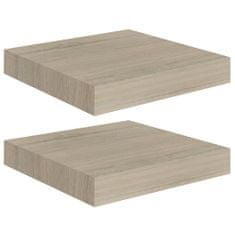 Vidaxl Stenske police 2 kosa barva hrasta 23x23,5x3,8 cm MDF