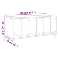 Vidaxl Omarica za gramofonske plošče siva sonoma 100x38x48 cm inž. les