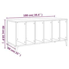 Vidaxl Omarica za gramofonske plošče betonsko siva 100x38x48 cm les