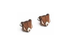 BeWooden ženske leseni uhani Bear Earrings univerzalna