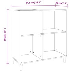 Vidaxl Omarica za gramofonske plošče betonsko siva 84,5x38x89 cm les