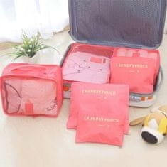 HOME & MARKER® Vrečke za organiziranje prtljage 6 v 1, Organizator prtljage, Organizator oblačil, Potovalna torba, Vodoodporna (Roza) | PACKERPRO